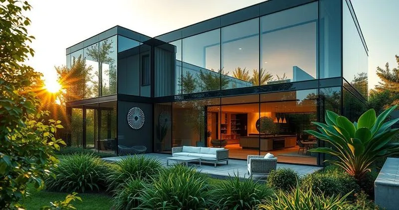 Fachada pele de vidro residencial