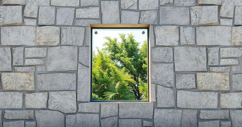 Muro com vidro no meio