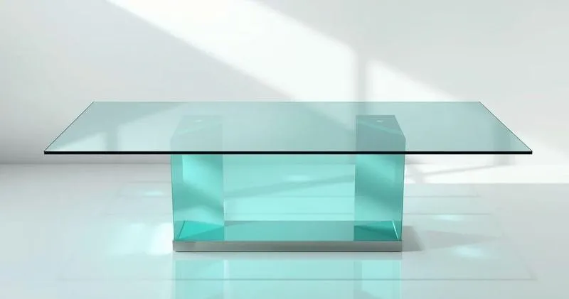 Tampo de mesa de vidro laqueado
